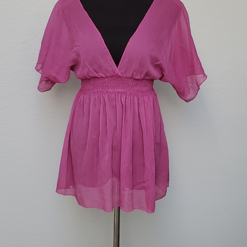 Sheer Flutter Sleeve Top